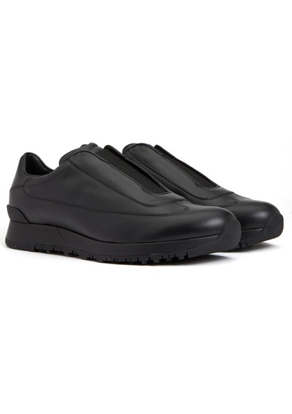 Siyah Erkek Deri Sneaker