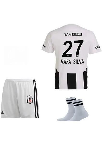 Beşiktâş//rafa-Silvâ Siyah/beyaz Yeni Sezon Çocuk Futbol Forması Şort Çorap Bileklik Hediyelii