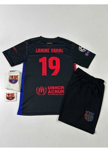 Fcb Lamine Yamal 2025 Yeni Sezon Siyah Deplasman Forması Şort Çorap Bileklik Hediyeli