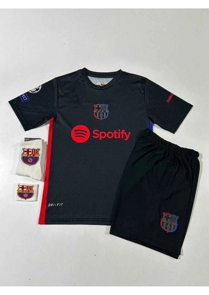 Fcb Lamine Yamal 2025 Yeni Sezon Siyah Deplasman Forması Şort Çorap Bileklik Hediyeli fiyatları