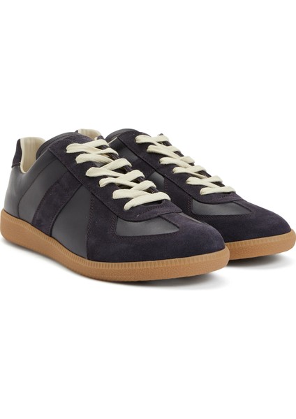 Replica Siyah Lacivert Erkek Deri Sneaker fiyatları