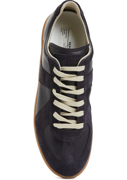 Replica Siyah Lacivert Erkek Deri Sneaker fırsatları