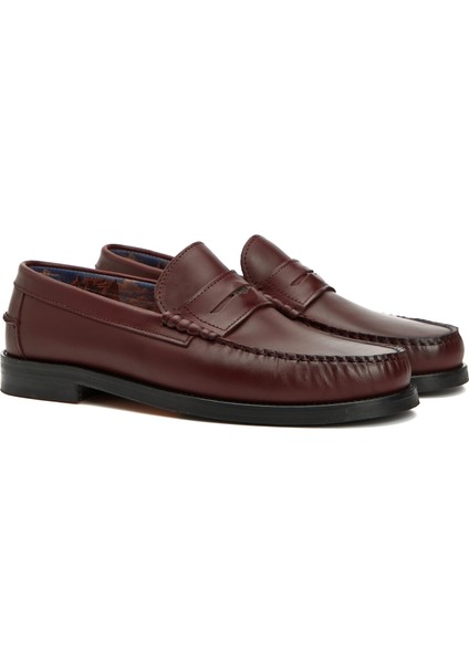 Bordo Erkek Deri Loafer