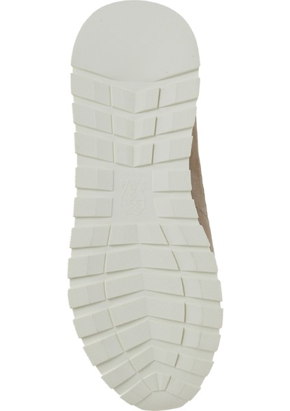Bej Logo Detaylı Erkek Deri Sneaker