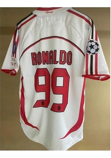A.c M.i.l.a.n 2007 Şampiyonlar Ligi Finali Ronaldo Nazario Nostalji Forması Beyaz