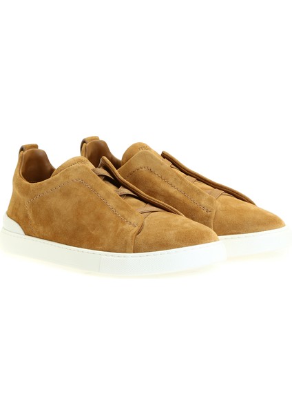 Bej Erkek Deri Sneaker