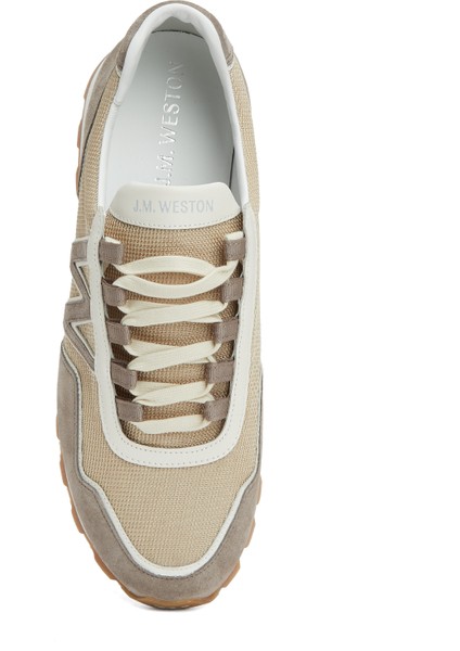 On My Way Ghillies Bej Erkek Deri Sneaker