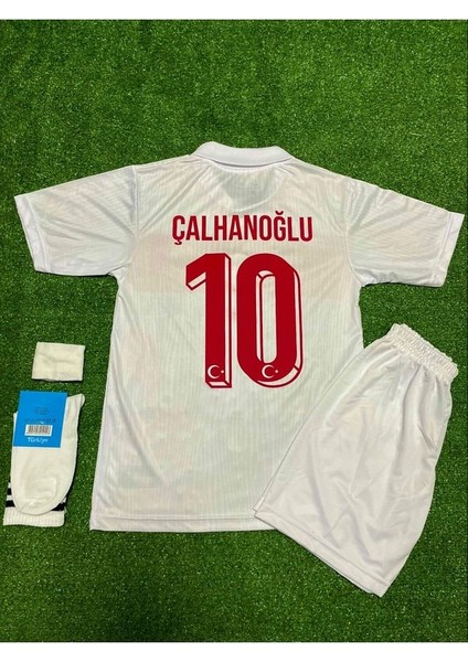 Hakan Çalhanoğlu Türkiye Euro 2024 Iç Saha Çocuk Forması 4'lü Set (White)