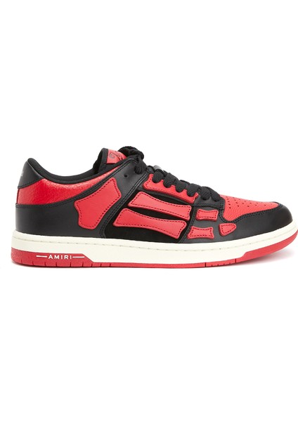 Kırmızı Siyah Erkek Deri Sneaker