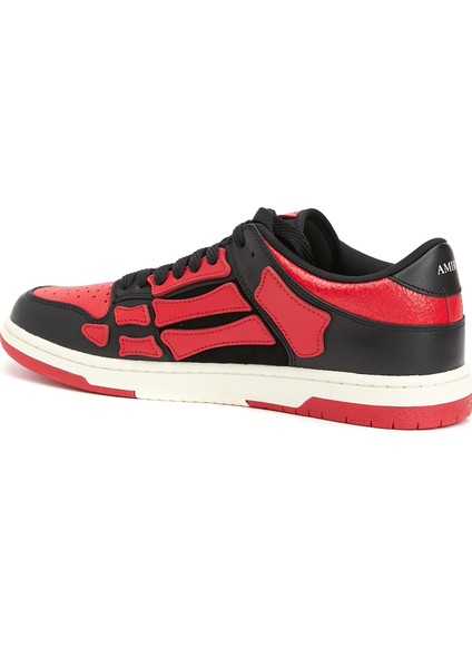 Kırmızı Siyah Erkek Deri Sneaker