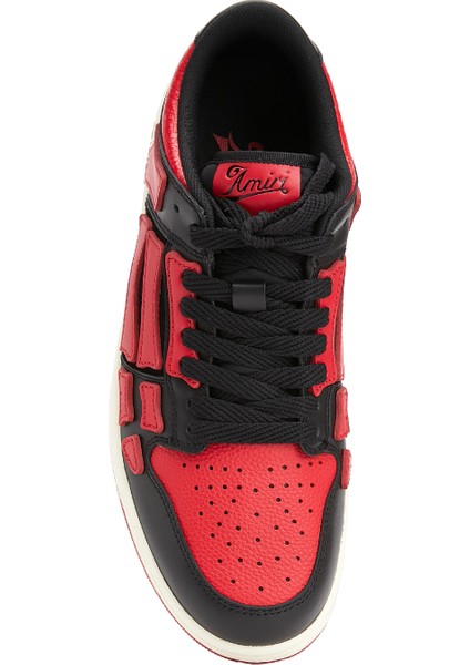 Kırmızı Siyah Erkek Deri Sneaker