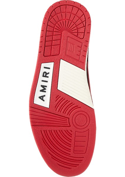 Kırmızı Siyah Erkek Deri Sneaker