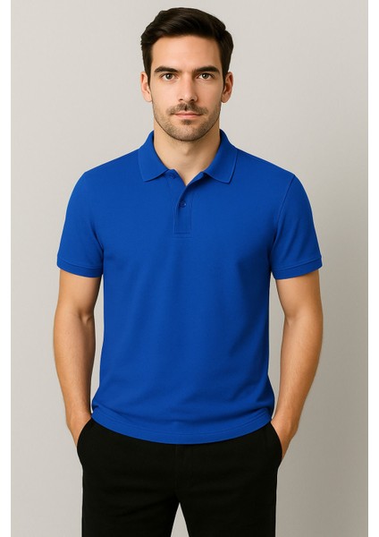 Regular Fit %100 Pamuk Polo Yaka Yarım Kollu Basic T-Shirt