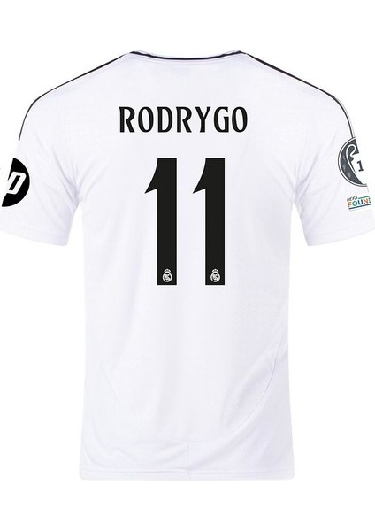2024/25 Sezonu Real Madrid #11 Rodrygo Iç Saha Forması Beyaz modelleri