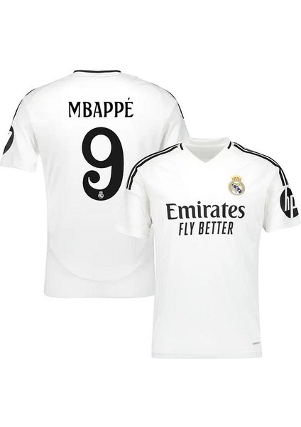 Real Madrid 2024/25 Sezonu #9 Mbappe Iç Saha Forması Beyaz modelleri