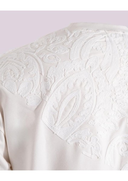 Erkek Kısa Kol Premium Ethnic Oversize Ekru