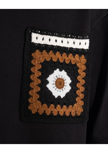 Erkek Kısa Kol Knitting Siyah Tişört fırsatları