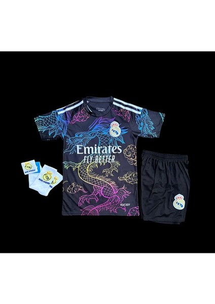 Cristiano Ronaldo 2025/26 Real Madrid Ejderha Desenli Çocuk Forması 4'lü Set (Armalı New) fiyatları