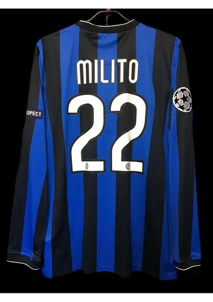 2010 Madrid Şampiyonlar Ligi Finali Diego Milito 22 Nostalji Forması Uzun Kollu modelleri