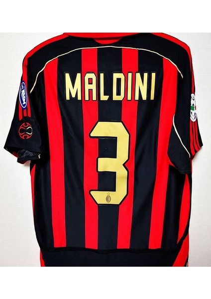 A.c M.i.l.a.n 2007 Sezonu #3 Maldini Özel Nostalji Forması Kısa Kol (Kırmızı/siyah)