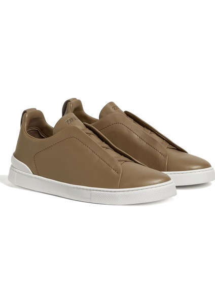 Haki Erkek Deri Sneaker