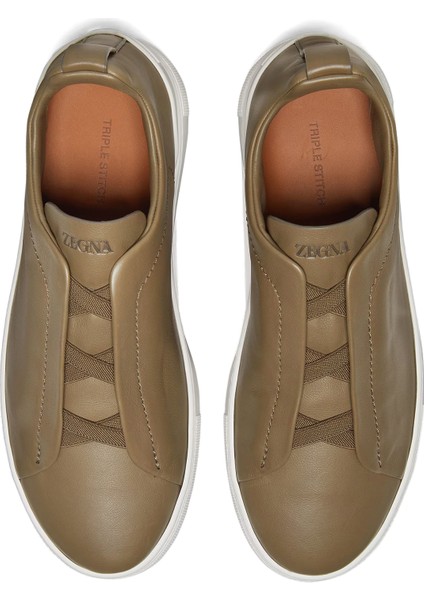 Haki Erkek Deri Sneaker