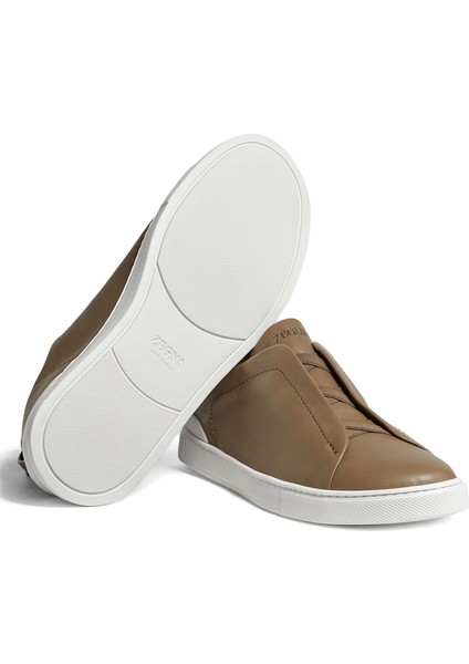 Haki Erkek Deri Sneaker