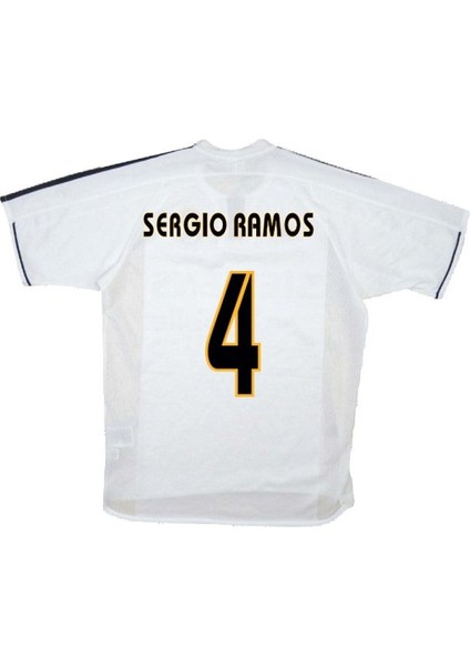 R.madrid 03/04 Iç Saha #4 S.ramos Futbol Forması Retro Kısa Kollu