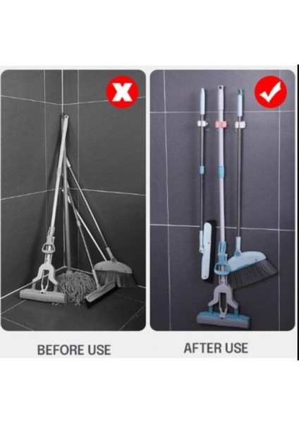 4'lü Yapışkanlı Pratik Mop ve Fırça Tutucu Seti, Kolay Temizlik Için Ideal fırsatları