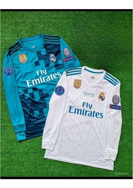 R.madrid #7 C.ronaldo Kiev % Turkuaz Uzun Kollu Forması 2 Li Set fiyatları