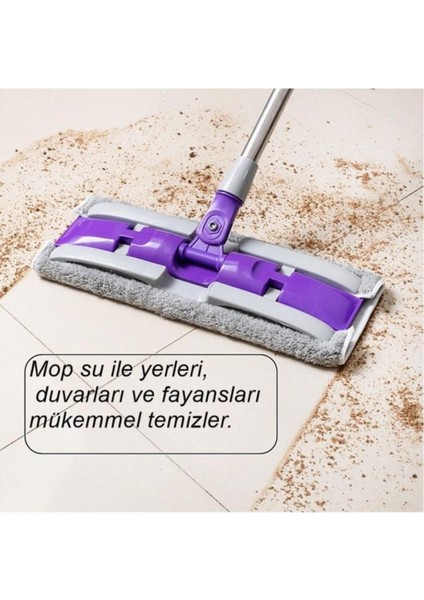 Mor Paspas Mop, Teleskopik, Mikrofiber, Yedek Bezli, 180° Dönebilen Balkon Cam Silme fırsatları