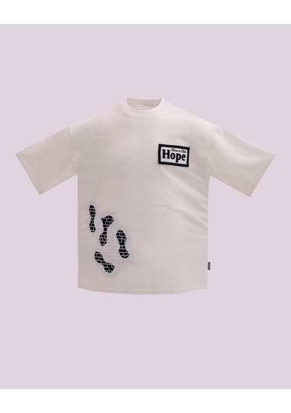 Erkek Kısa Kol Hope Oversize Ekru
