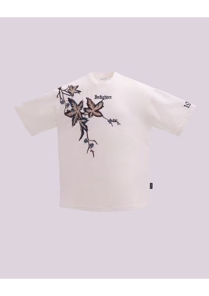 Erkek Kısa Kol Exotic Flowers Ekru Tişört