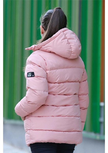 Kız Çocuk Kapüşonlu Kalın Uzun Şişme Mont KM.YY31 modelleri