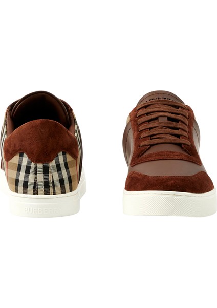 Stevie Kahverengi Deri ve Süet Erkek Sneaker