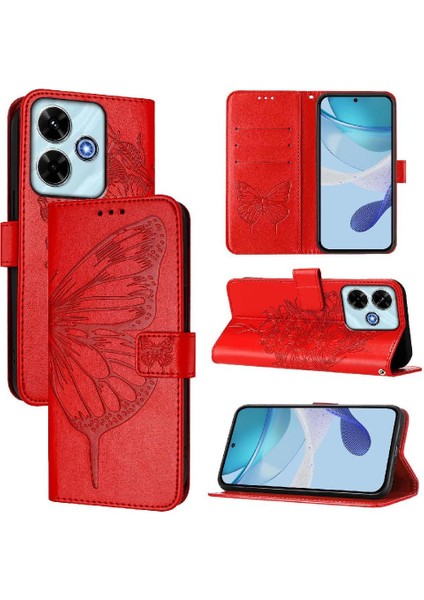 Xiaomi Poco M6 4g Kabartma Kelebek Premium Deri Manyetik Için Kılıf (Yurt Dışından) indirimleri