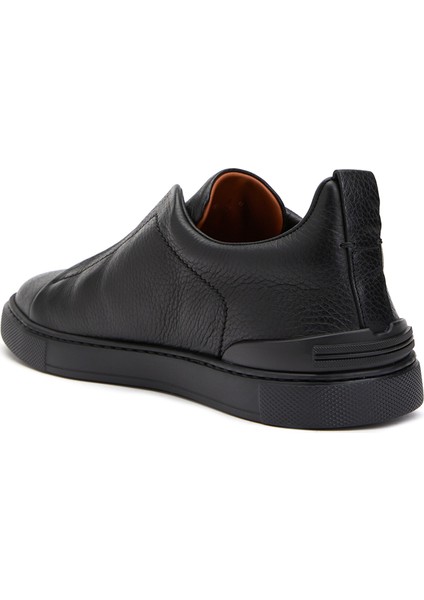 Avio Siyah Erkek Deri Sneaker
