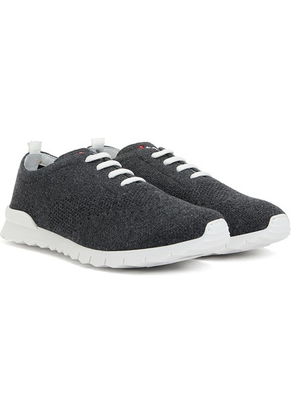 Antrasit Logolu Erkek Kaşmir Sneaker