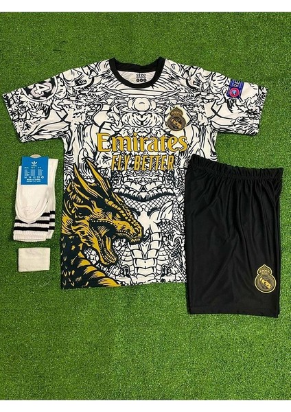 #15 /arda /güler Real Madrid Yeni Sezon Dragon Desenli Çocuk Forması 4'lü Set (Black-White) fiyatları