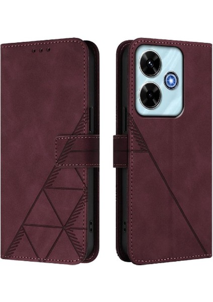 Xiaomi Poco M6 4g Pu Deri Flip Folio Kitap Koruyucu Kredi Için Kılıf (Yurt Dışından)