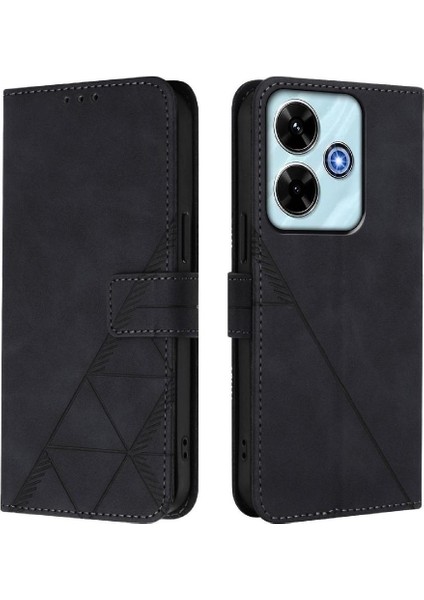 Xiaomi Poco M6 4g Pu Deri Flip Folio Kitap Koruyucu Kredi Için Kılıf (Yurt Dışından)