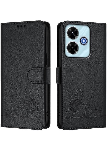 Xiaomi Poco M6 4g Kedi Rfıd Kart Yuvası Tutucu Kickstand Cüzdan Flip Için Kılıf (Yurt Dışından)