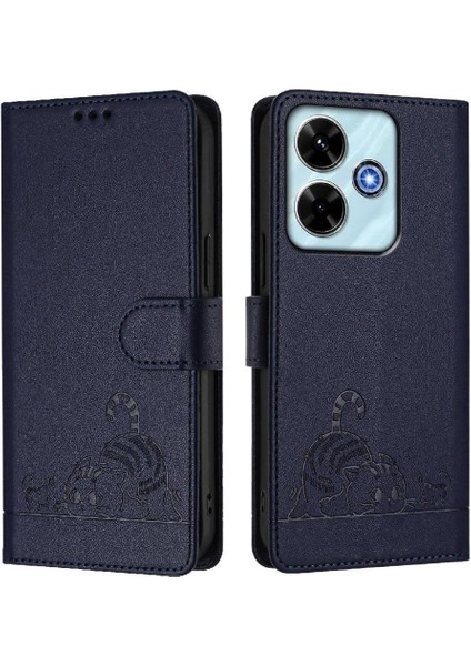 Xiaomi Poco M6 4g Kedi Rfıd Kart Yuvası Tutucu Kickstand Cüzdan Flip Için Kılıf (Yurt Dışından)