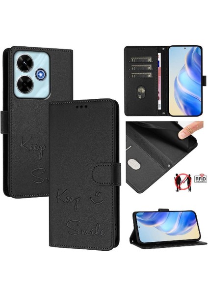 Xiaomi Poco M6 4g Kart Tutucu Cüzdan Kapak Kapak Rfıd Engelleme Pu Için Kılıf (Yurt Dışından)