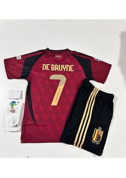 Belçika 2024/25 Yeni Sezon #7 Kevın De Bruyne Iç Saha Çocuk Forması 4 Lü Set modelleri