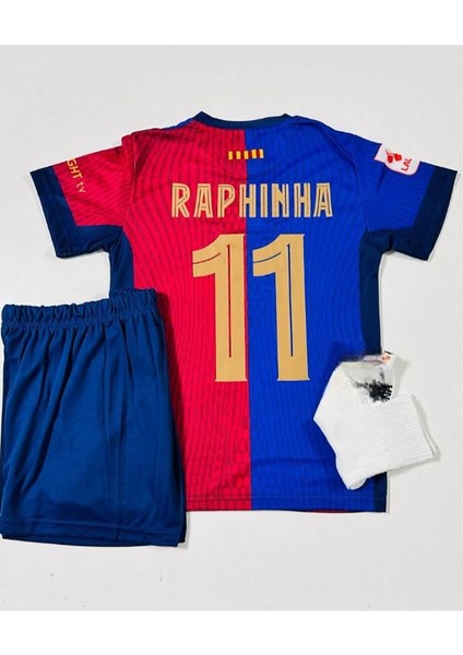 Fc/ Barcelona #11 Raphinha 2024/25 Iç Saha Çocuk Forması 4 Lü Set