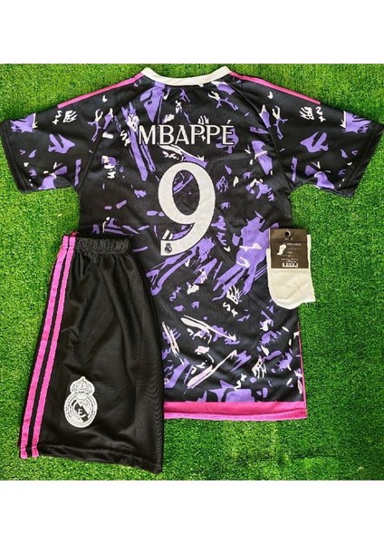 Reall/madrid #9 Kylian Mbappe Özel Tasarım Çocuk Forması 4 Lü Set(Mor) fiyatları