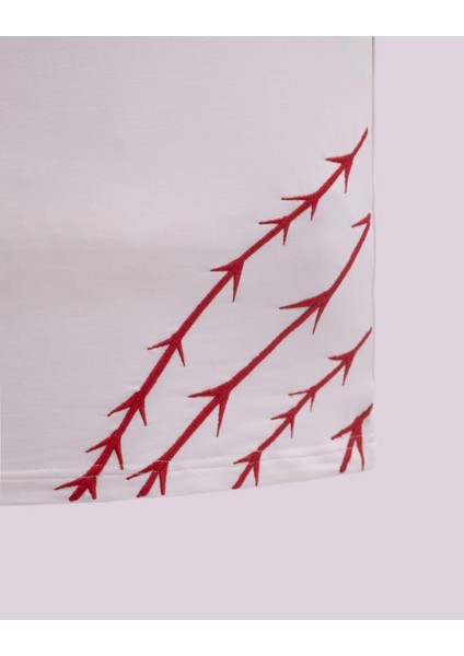 Erkek Kısa Kol Barbed Wire Oversize Ekru