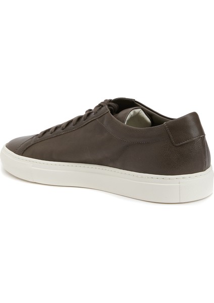 Koyu Gri Erkek Deri Sneaker