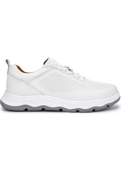 Erkek Hakiki Deri Beyaz Casual Ayakkabı 1092 3108 Erk Ayk Y25 Beyaz